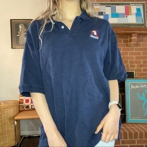 Vintage 90s American University Embroidery Eagle Logo Short Sleeve Polo …